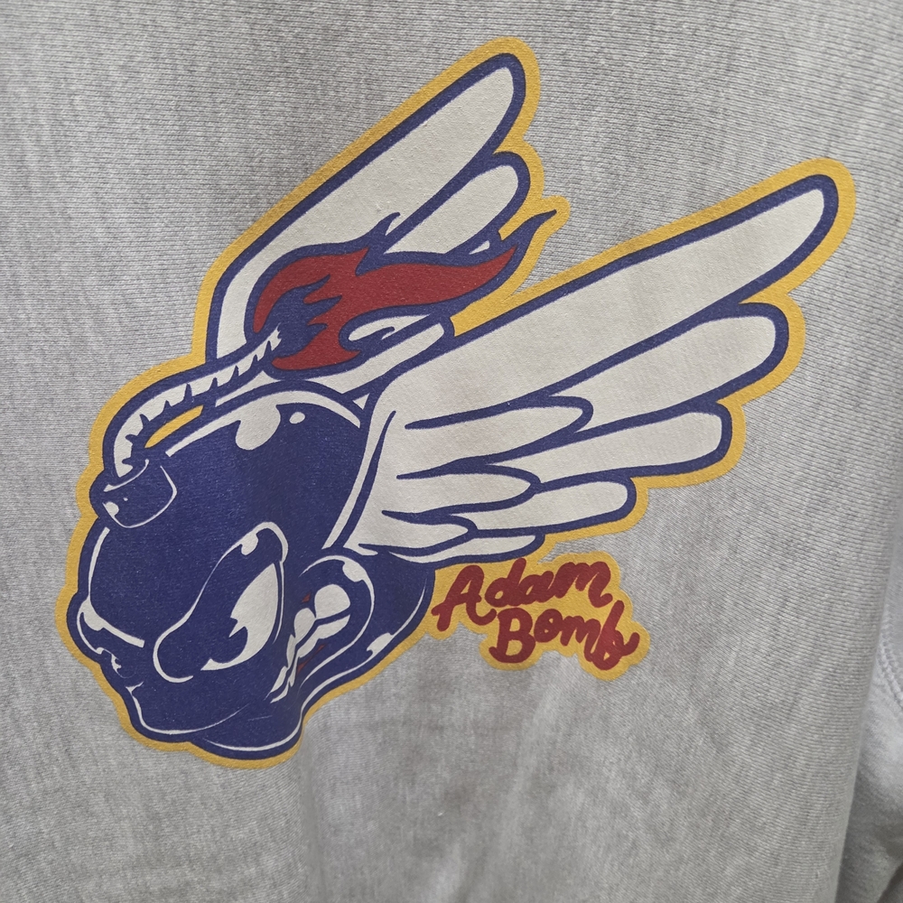 The Hundreds Gray Tee with Adam Bomb Design Crew Neck